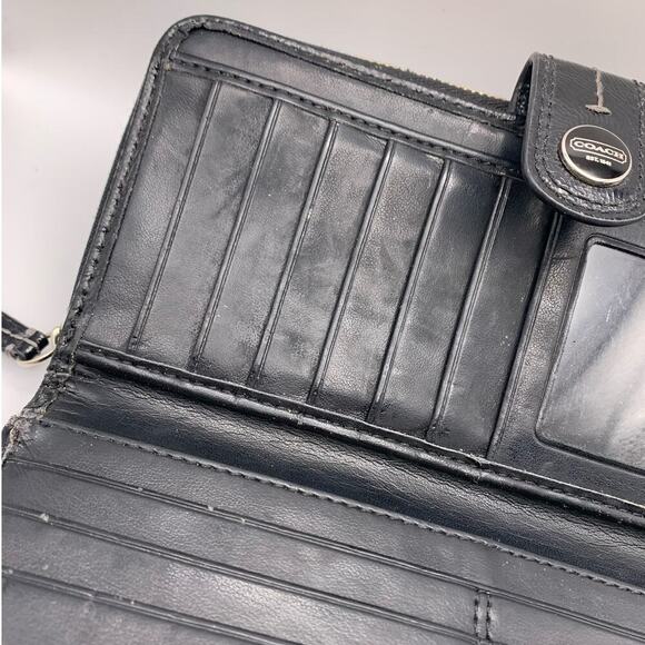 COACH Black Gray Signature Wallet - Picture 9 of 15